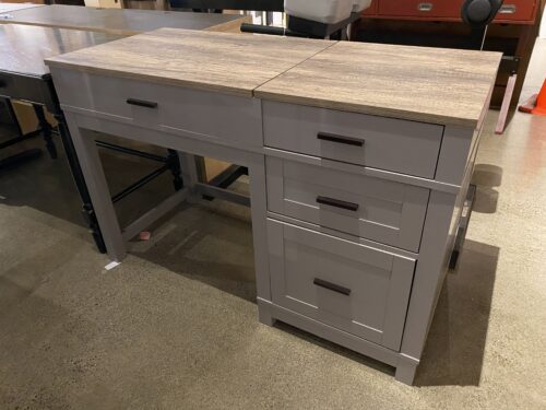 Grey and Wood Desk with Lift Top