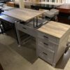 Grey and Wood Desk with Lift Top