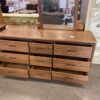 Aged Wood Dresser with Matching Vanity Mirror
