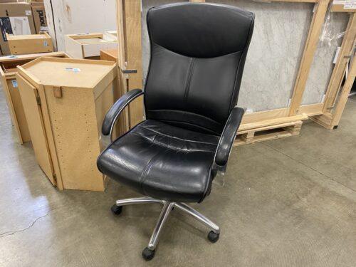 Black and Steel Large Rolling Office Chair
