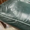 Stickley Style Green Leather Chair With Ottoman