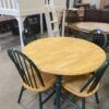Pine Circle Dining Set With Green Accents