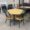 Pine Circle Dining Set With Green Accents