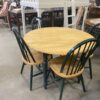Pine Circle Dining Set With Green Accents