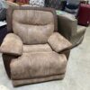 Brown Suede Manual Recliner