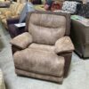 Brown Suede Manual Recliner