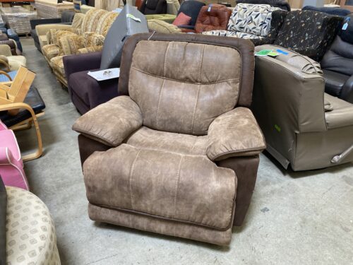 Brown Suede Manual Recliner