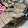 Brown Suede Manual Recliner