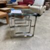 ENGLISH ELM New! Eros Accent Table Silver and Glass
