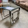ENGLISH ELM New! Eros Accent Table Silver and Glass
