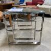 ENGLISH ELM New! Eros Accent Table Silver and Glass