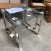 ENGLISH ELM New! Eros Accent Table Silver and Glass