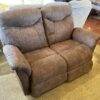 Brown Faux Suede 2 Seat Power Recliner