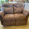 Brown Faux Suede 2 Seat Power Recliner