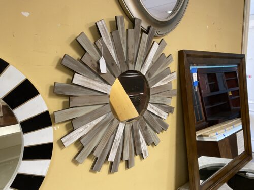Grey SunBurst Mirror