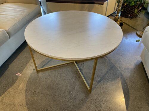 Faux Marble Top Circular Coffee Table