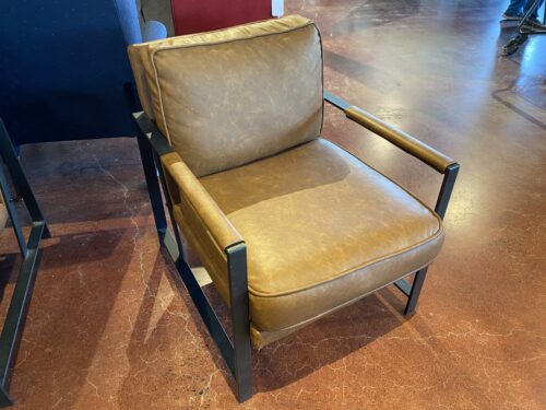 Faux Leather Chair with Metal Frame