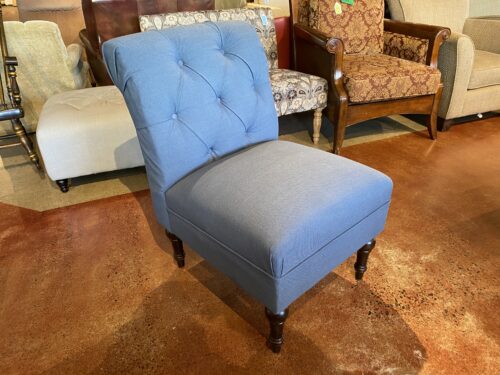 Blue Fabric Armless Chair