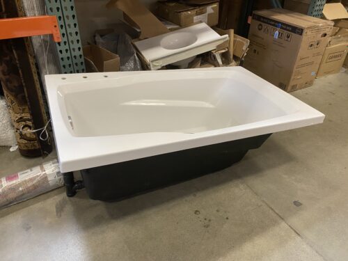 White Side Faucet Fiberglass Bath Tub