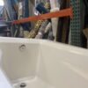 White Side Faucet Fiberglass Bath Tub