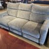 Blue Plush 3 Seat Power Recliner