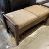 Beige Cushioned with Cedar Storage Bench
