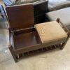Beige Cushioned with Cedar Storage Bench