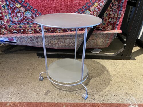 Rolling 2-Tier Frosted Glass Side Table