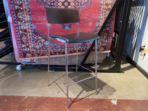 ALLERMURE Wood Back Bar Stool