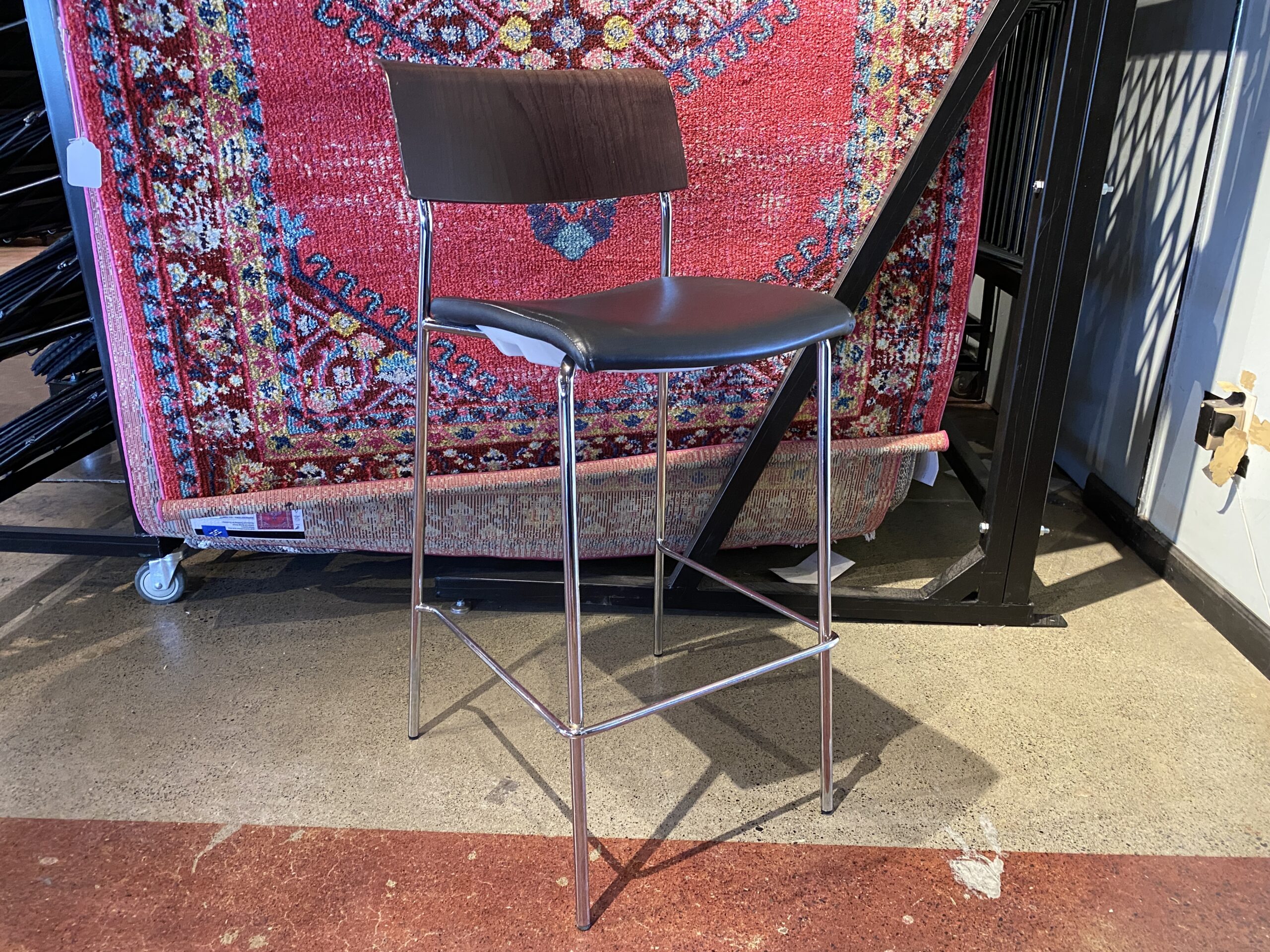 ALLERMURE Wood Back Bar Stool