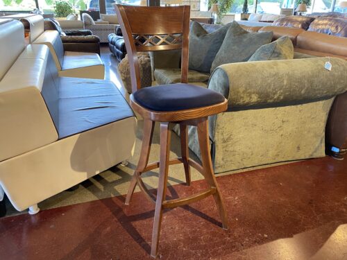 DINEC  Swiveling Bar Stool w/ Black Cushion Seat