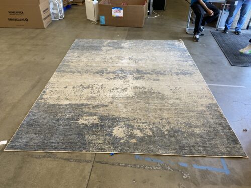 Abstract Splashes of Grey and Blue Area Rug