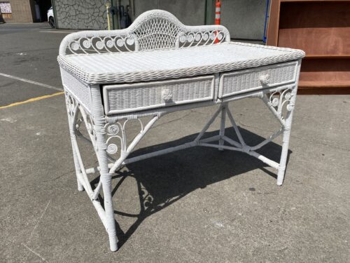PIER 1 Bristol Collection White Wicker 2-Drawer Desk