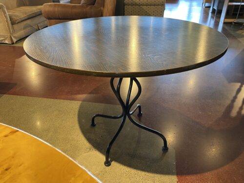 Round Dining Table w/ Curling Metal Legs