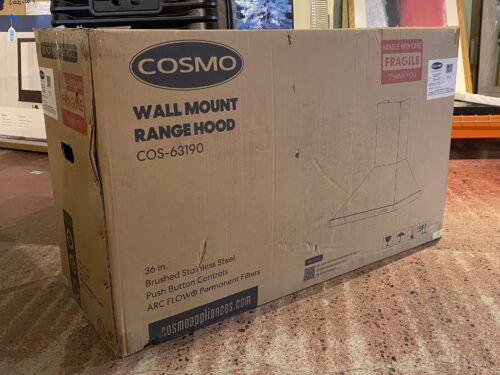 COSMO Wall Mount Range Hood, Stainles Steel Model #COS63190