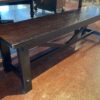 Low Sturdy Dark Roast Wood Bench
