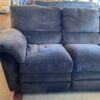 Plush Charcoal Black Manual Recliner Sofa