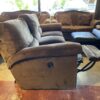 Plush Charcoal Black Manual Recliner Sofa