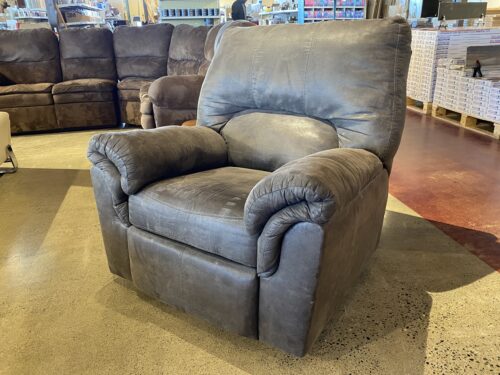 Plump Loose Back Grey Manual Recliner