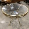 Dainty Golden Circle Dining Table with Carved Roses