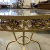 Dainty Golden Circle Dining Table with Carved Roses