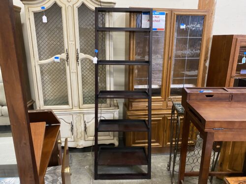 Dark Red 5 Tier Leaning Ladder Shelf
