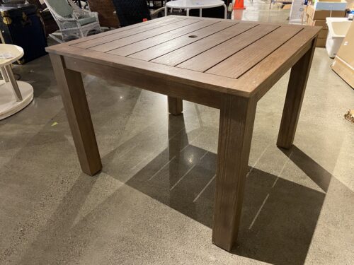 Sturdy Square Patio Table w/ Umbrella Spot
