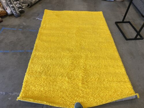 UNIQUE LOOM Vibrant Yellow Solo Solid Shag Rug