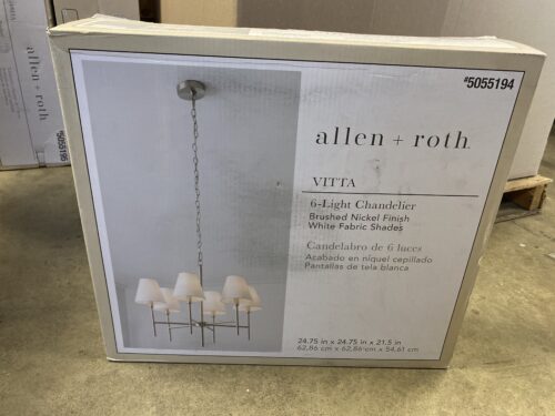 ALLEN + ROTH NEW! Vitta 6-Light Chandelier in Brushed Nickel