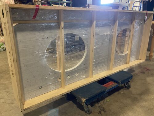 Rounded Corner White Marble Double Sink Countertop w/ Backsplash