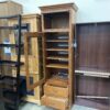 Tall Wooden Media Storage Cabnet with Powerstrip