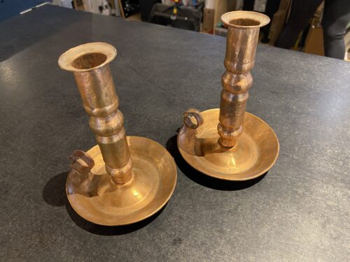 Hammered Copper Candle Sticks