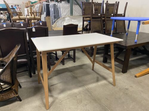 White and Wood Tall Dining Table