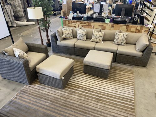 SUNBRELLA Outdoor 7 Piece Set with Accent Pillows